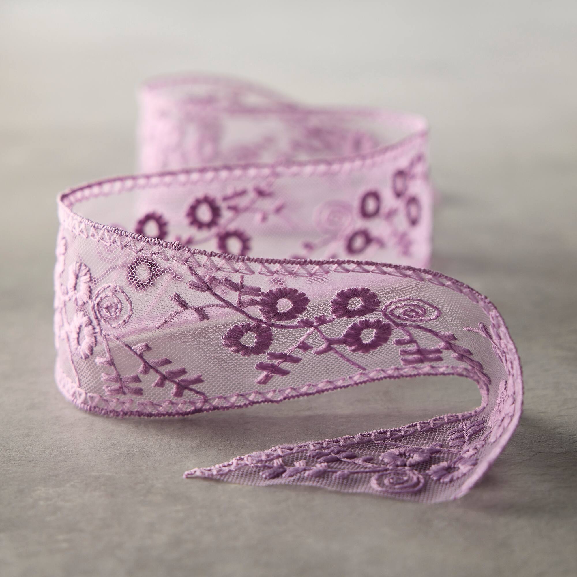 2" x 3yd. Purple Lace Ribbon by Celebrate It™ Classic